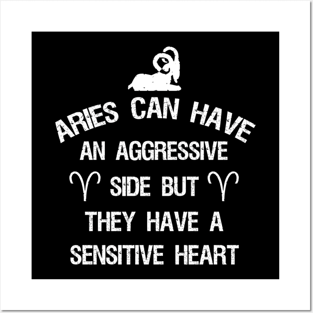 Aries can have an aggressive side but they have a sensitive heart Wall Art by cypryanus